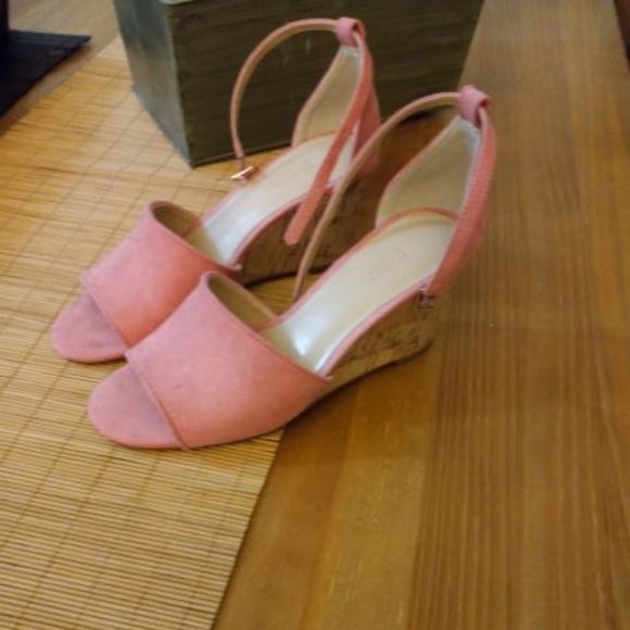 Wedge Cork Heel Sandals Pink Size 6 - Picture 4 of 6